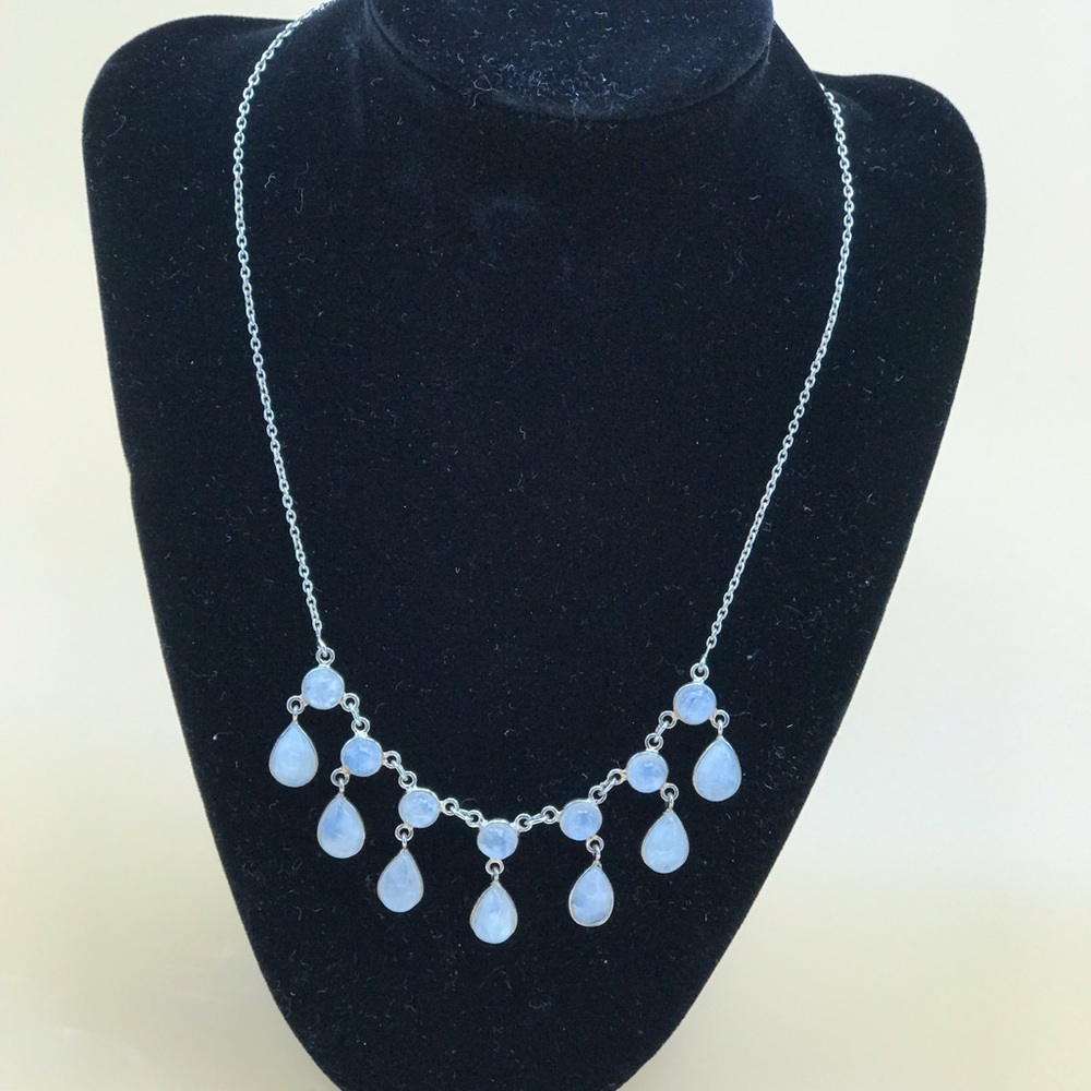 Sterling Silver Genuine Gemstone Necklace.